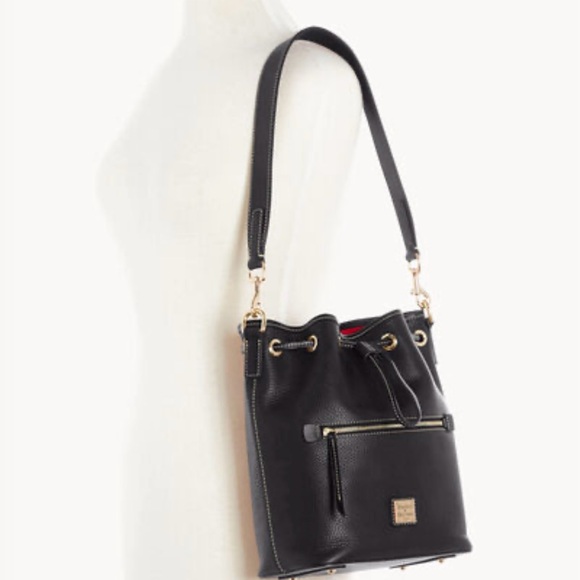 Black Dooney & Bourke Pebble Grain Drawstring EUC $79 - Picture 7 of 11